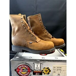 Justin Boots - Brand New 8" aged bark steel toe  dbl comfort sz 12D  FREE SHIP!!